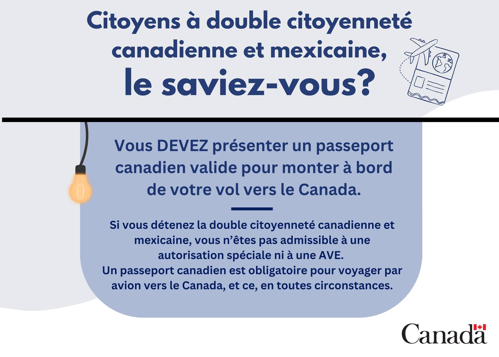 Double citoyenneté canadienne et mexicaine