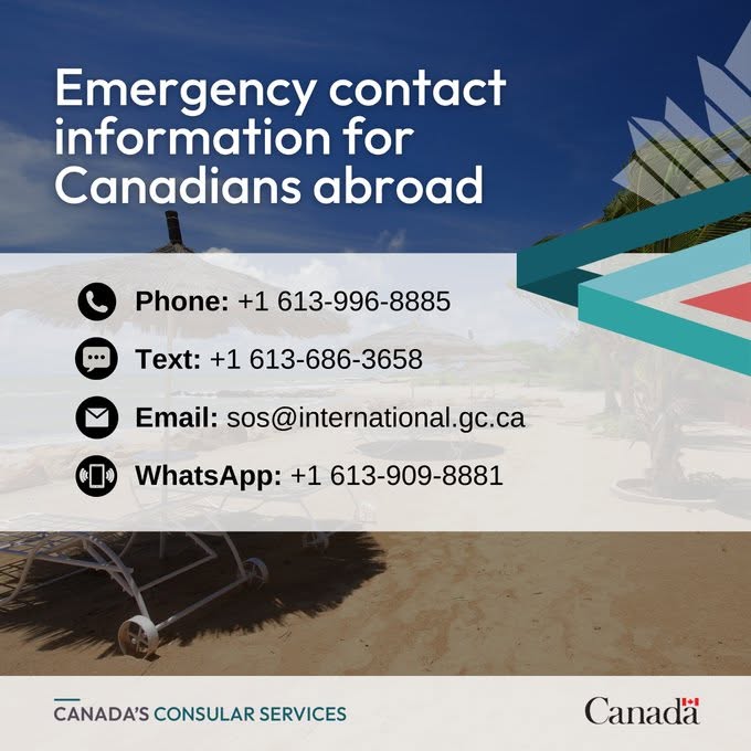 Emergency contacts for Canadians abroad