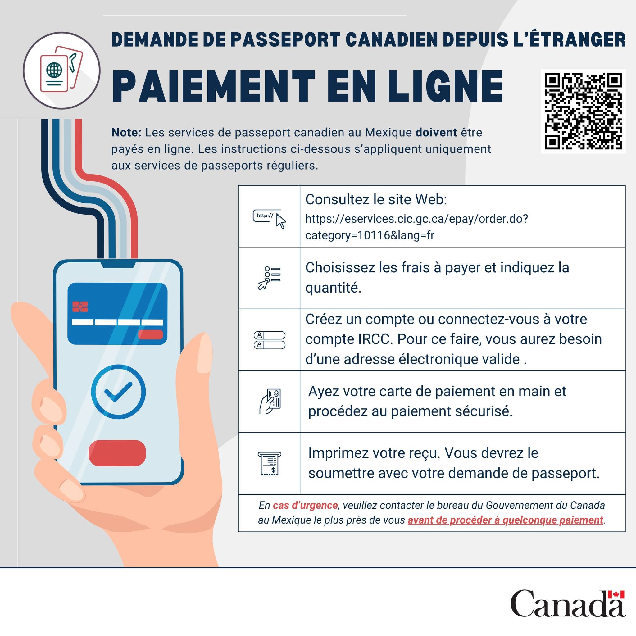 Paiement en ligne du passeport